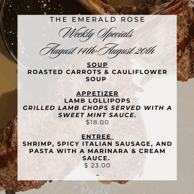 Weekly Specials August 14th-August 20th