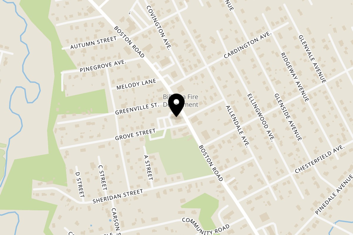 Map showing the location of Emerald Rose on 785 Boston Rd in Billerica